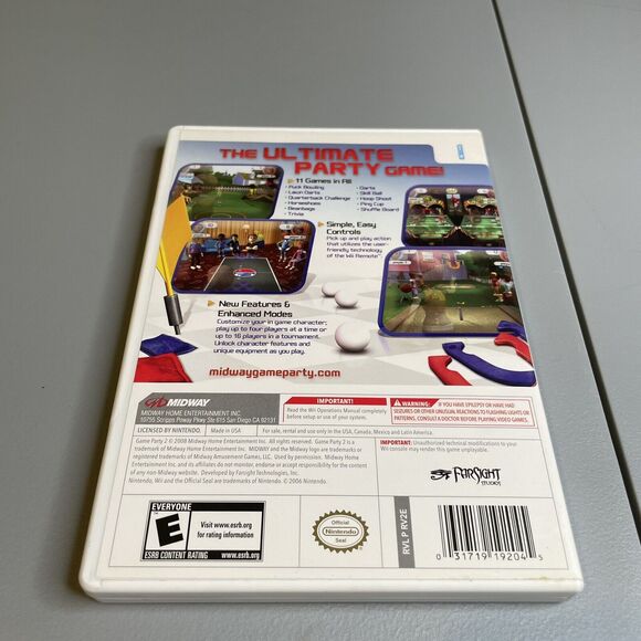 Game Party 2 Wii Nintendo Video Game Complete With Manual Tested Used - Picture 4 of 10